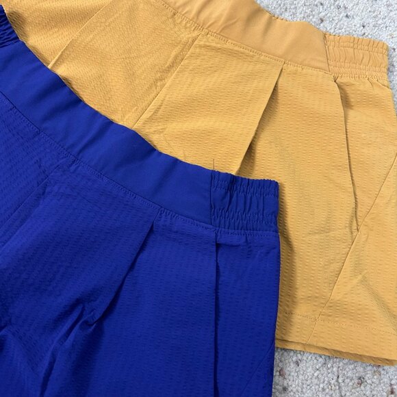 Athleta Lot of 2: Textured Brooklyn Shorts Yellow & Purple Size 6 Women's - Picture 2 of 4